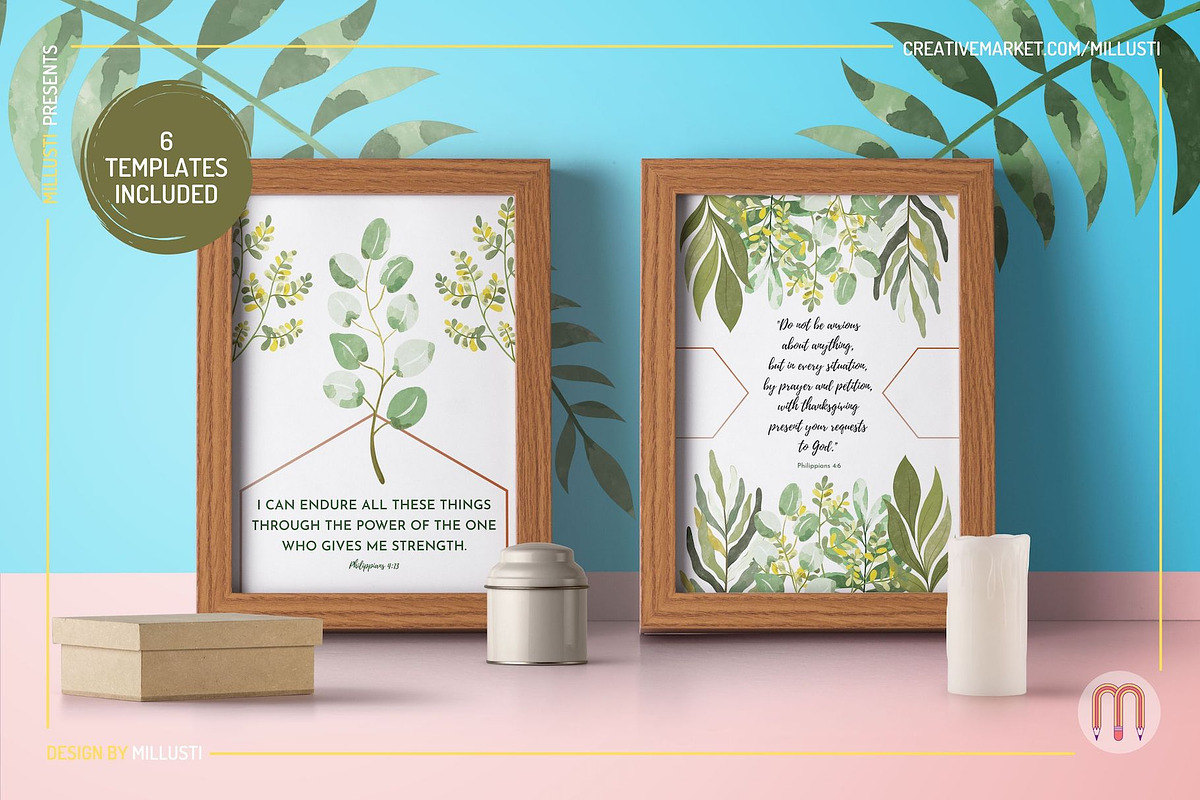 Encouraging Bible Verse Watercolor, an Object Graphic by Millusti (Photo 8 of 10)