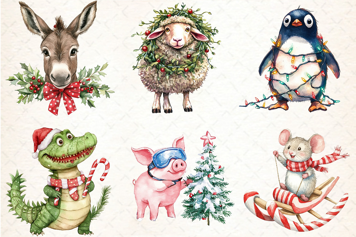 Funny Christmas Animals, an Illustration by DreamCafeArt (Photo 4 of 7)