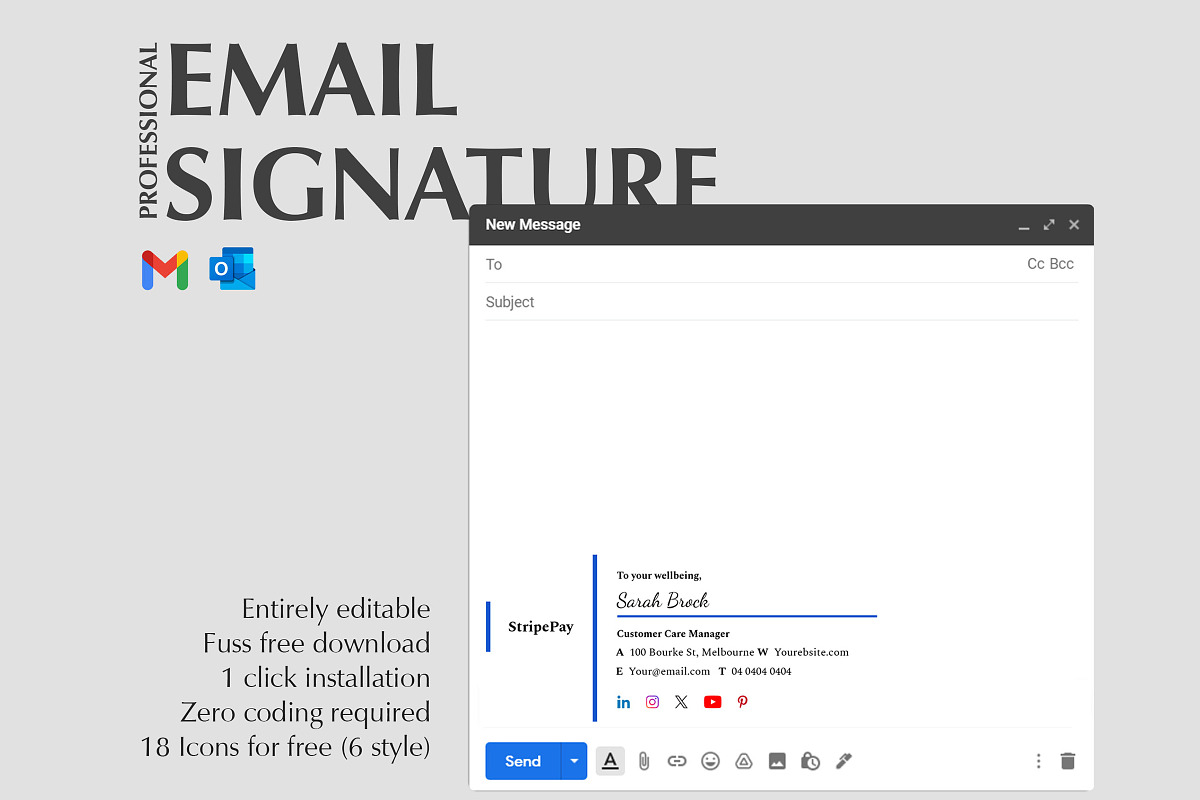 Gmail & Outlook Signatures Template, a Social Media Template by Career Canvas (Photo 3 of 4)