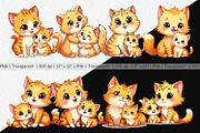 Cat Mother's Day Clipart, a Graphic by Artnoy (Thumbnail 2 of 5)