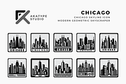 Chicago Skyline Icon, an Icon by Akatype Studio (Thumbnail 1 of 3)