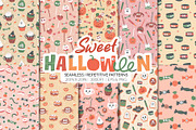 Cute Halloween Sweets Pattern, a Pattern Graphic by CreativeChristiana (Thumbnail 1 of 9)