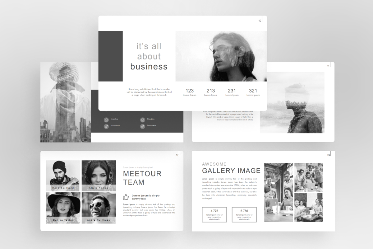 60.000+ Black and White Presentation, a Presentation Template by Brandearth RRGraph (Photo 9 of 13)