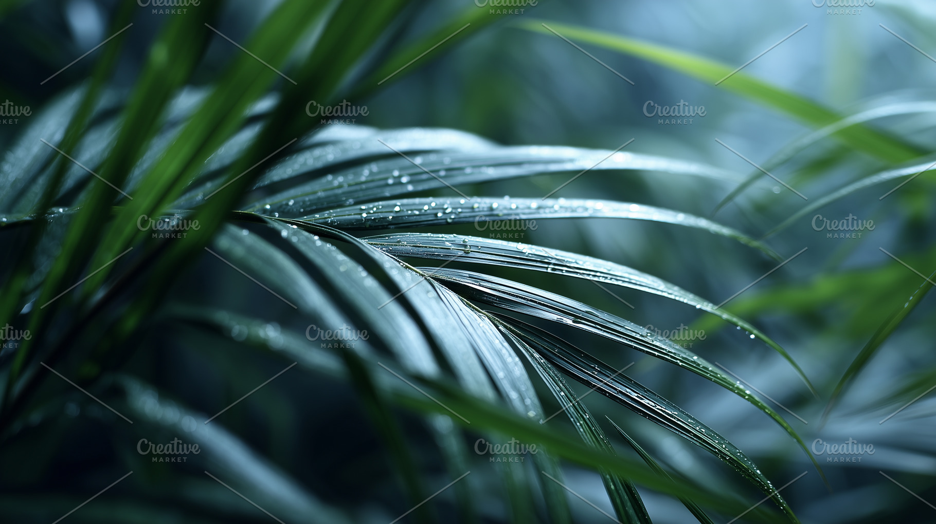 Moody close up of green tropical, a Nature Photo by MistyDay