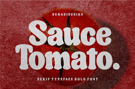 Sauce Tomato Retro Serif Bold Font, a Serif Font by suhadidesign