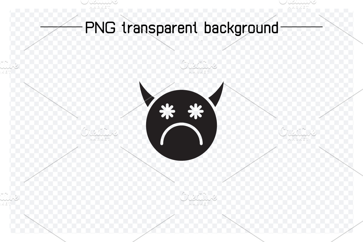 Bored and Moody Devil Emojis, a Solid Icon by Designfour (Photo 4 of 7)