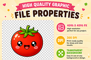 Kawaii Vegetables Clipart PNG Bundle, a Food Illustration by QM_ART (Thumbnail 4 of 4)