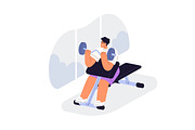 People do sport exercises in gym set, a Sport Illustration by Good Studio (Thumbnail 4 of 15)