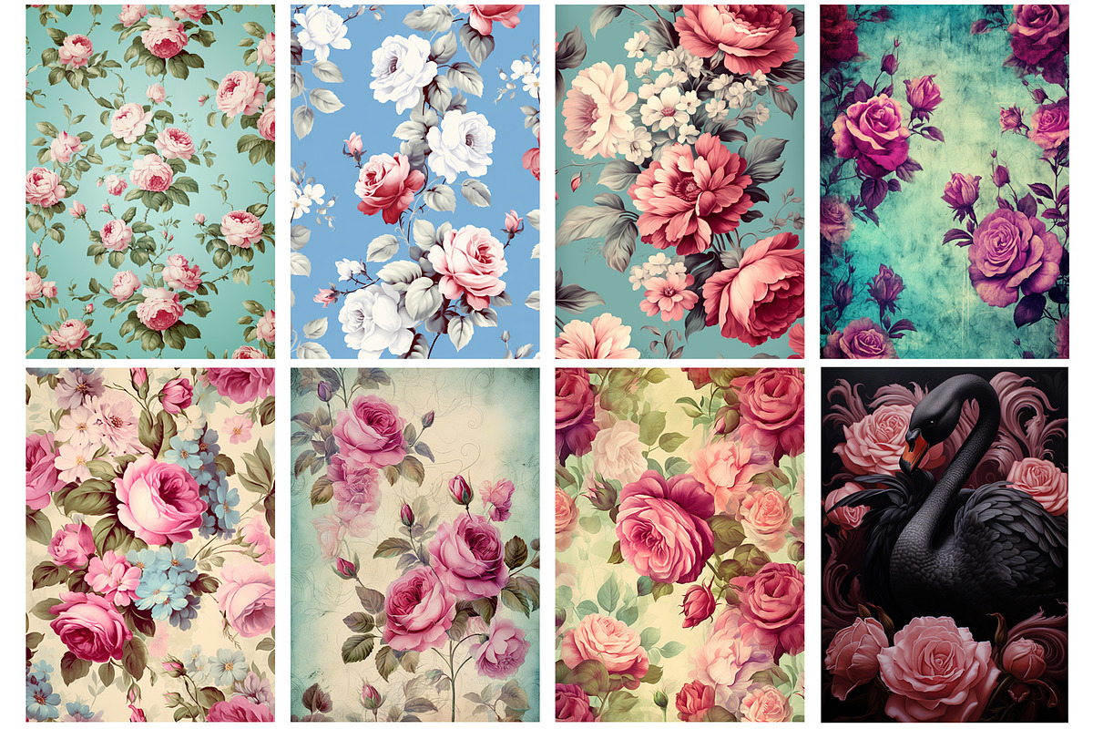 300 Vintage Floral Designs, a Texture Illustration by Gonez Studio (Photo 4 of 7)