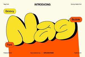 Nag | Retro Groovy Bubble Font
