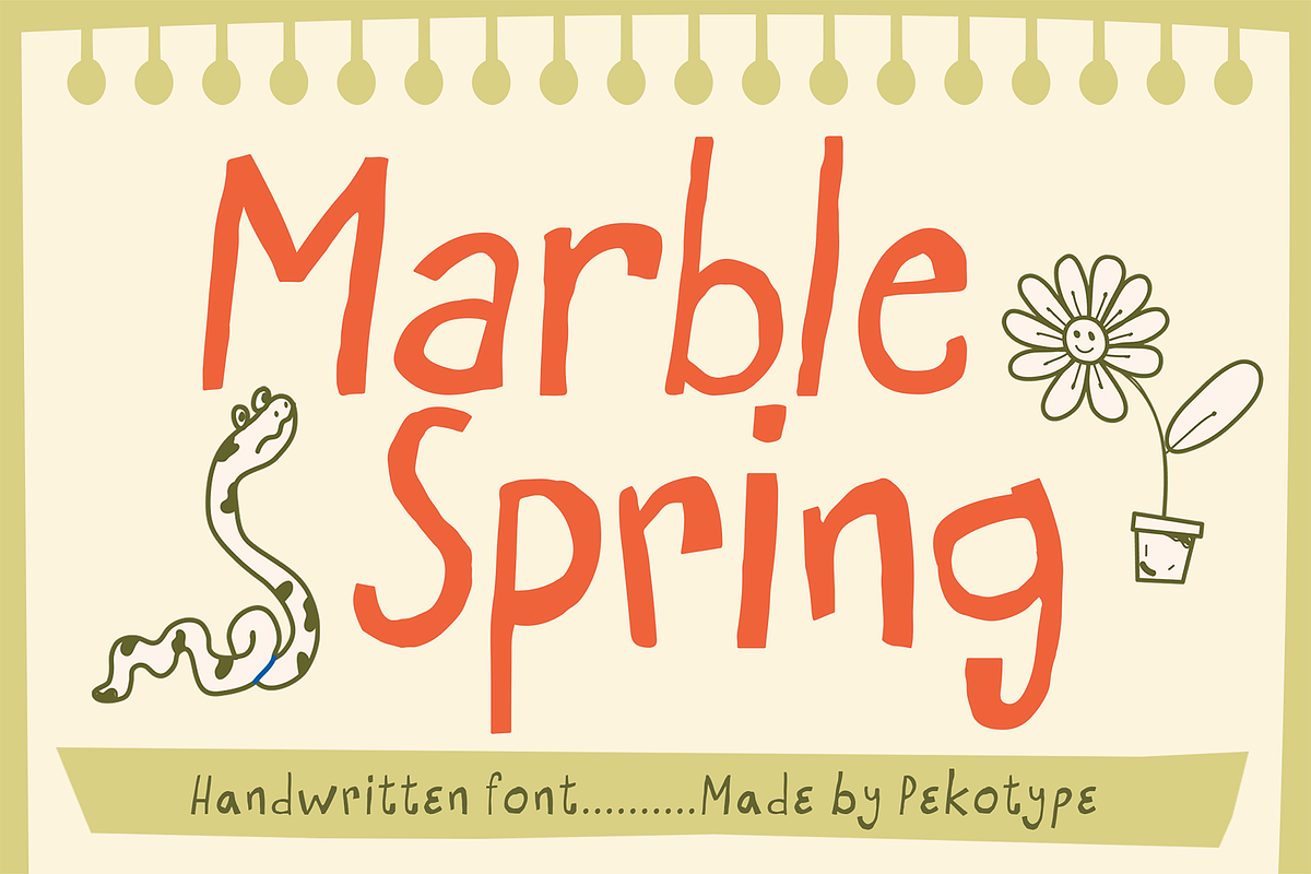 Marble Spring Handdrawn Playful Font, a Handwritten Font by Pekotype (Photo 1 of 15)