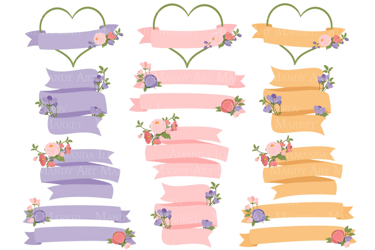 Wildflowers Heart Wreath Clipart, an Illustration by Amanda Ilkov (Photo 4 of 5)
