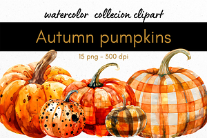 Autumn Watercolor Pumpkins