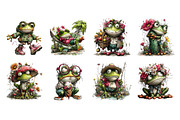 Whimsical Summer Frogs Clipart, an Illustration by Dream Creation (Thumbnail 4 of 6)