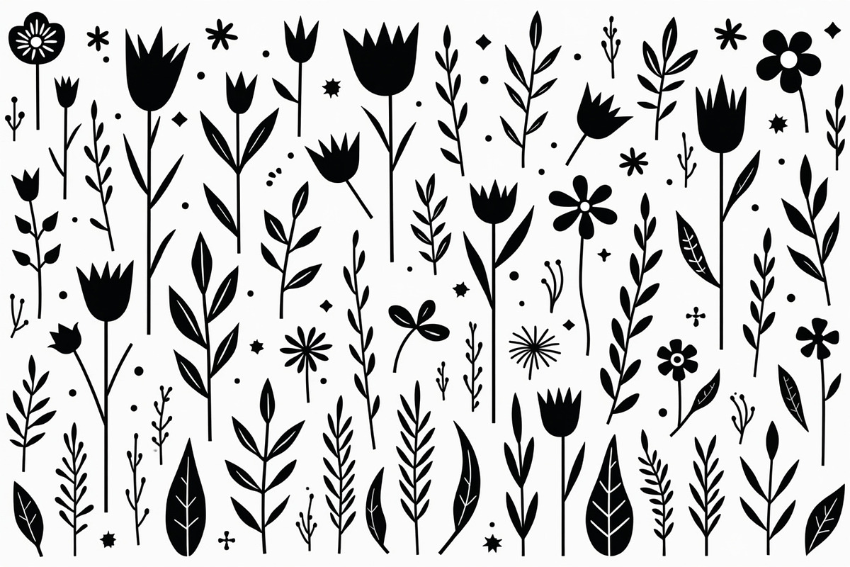 Whimsical Hand Drawn Floral Set, an Illustration by jahid234 (Photo 3 of 10)