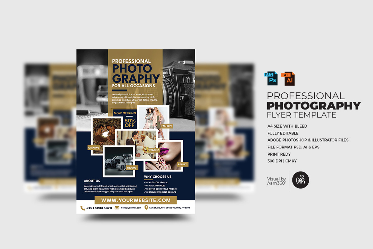 Photography Flyer Template, a Flyer Template by Aam360 (Photo 1 of 3)
