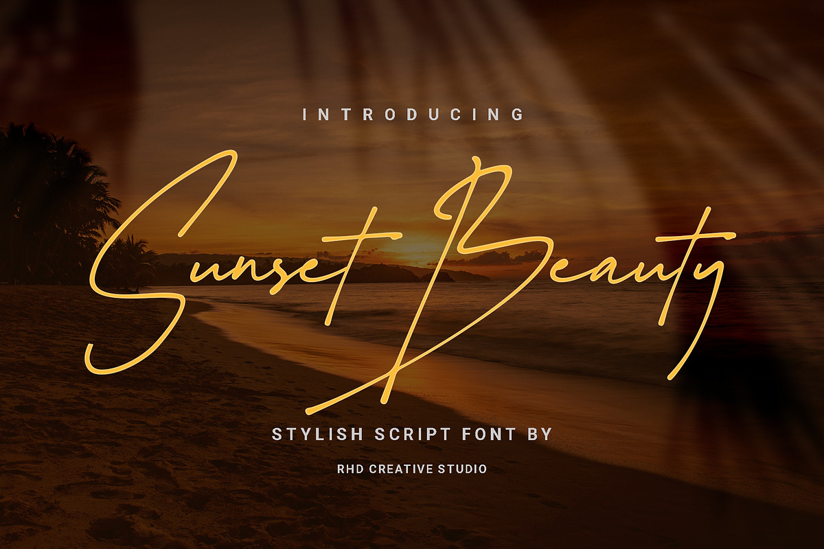Sunset Beauty - Stylish Script Font, a Script Font by RHD Creative Studio (Photo 1 of 12)