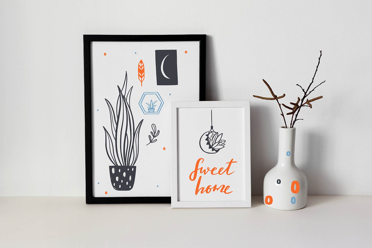 Boho House Plants vector set, a Decorative Illustration by Wild Muse (Photo 3 of 4)
