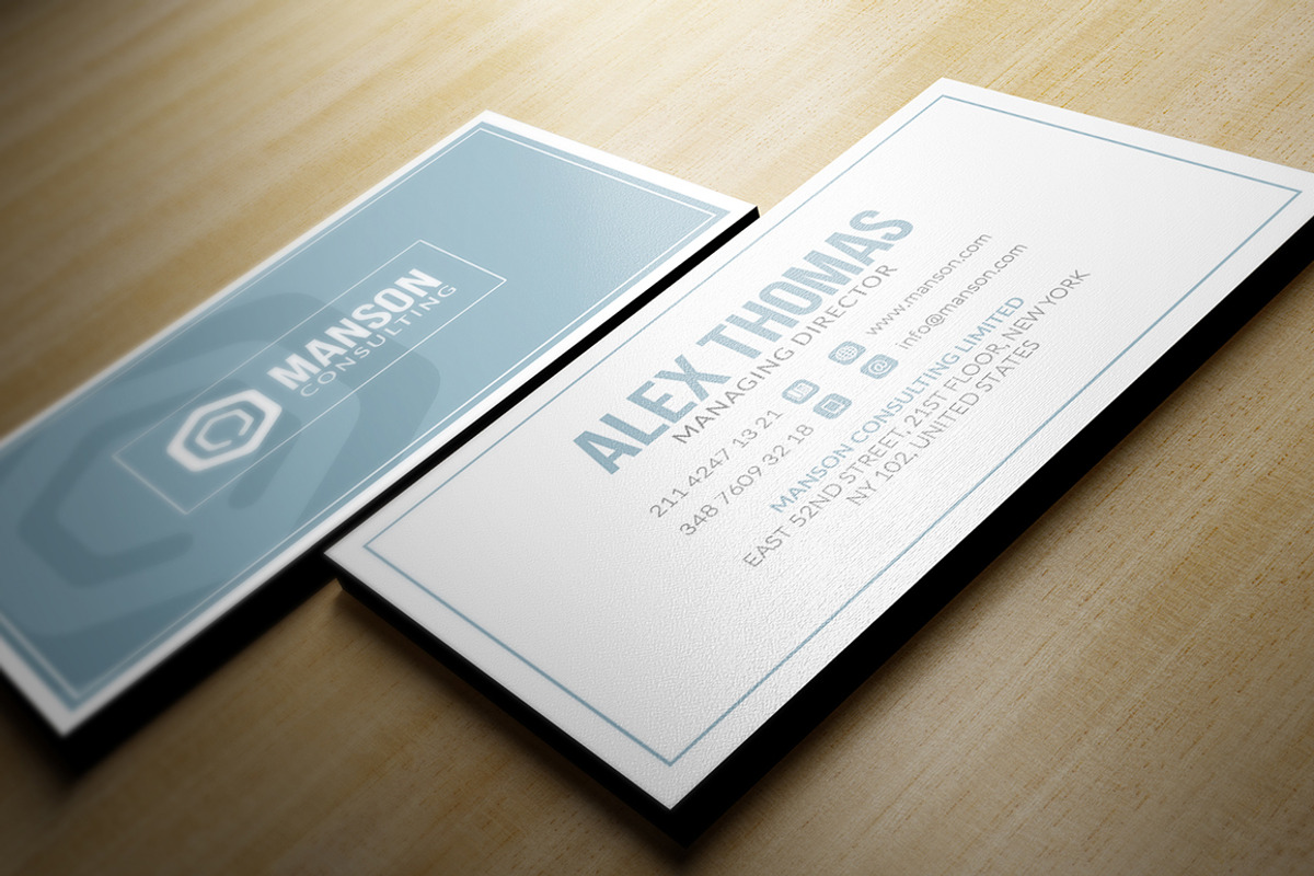Minimal Blue Business Card, a Business Card Template by Marvel (Photo 5 of 6)