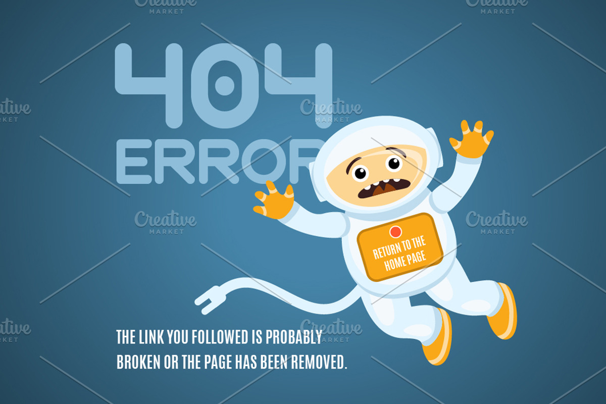 404 Error Page With Lost Astronaut, a Templates & Theme by Dizaino-paslaugos
