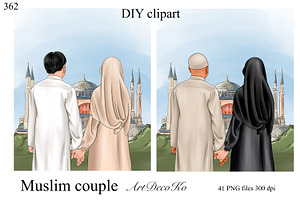 Muslim couple clipart