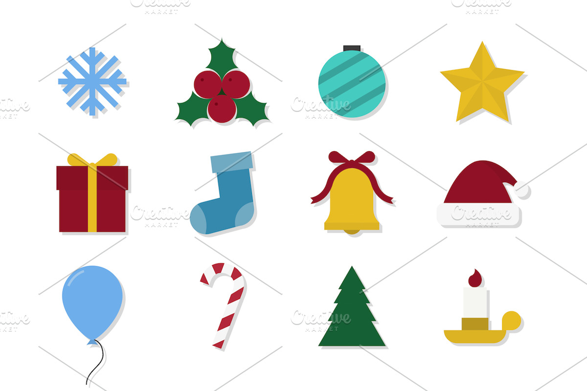 Christmas vector icons symbols set, an Object Graphic by ExpressShop (Photo 1 of 3)