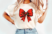 Cute Bow Merry Christmas PNG, an Illustration by Watercolor design (Thumbnail 3 of 3)