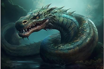 Basilisk mythical imaginary serpent, an Animal Illustration by Ylivdesign