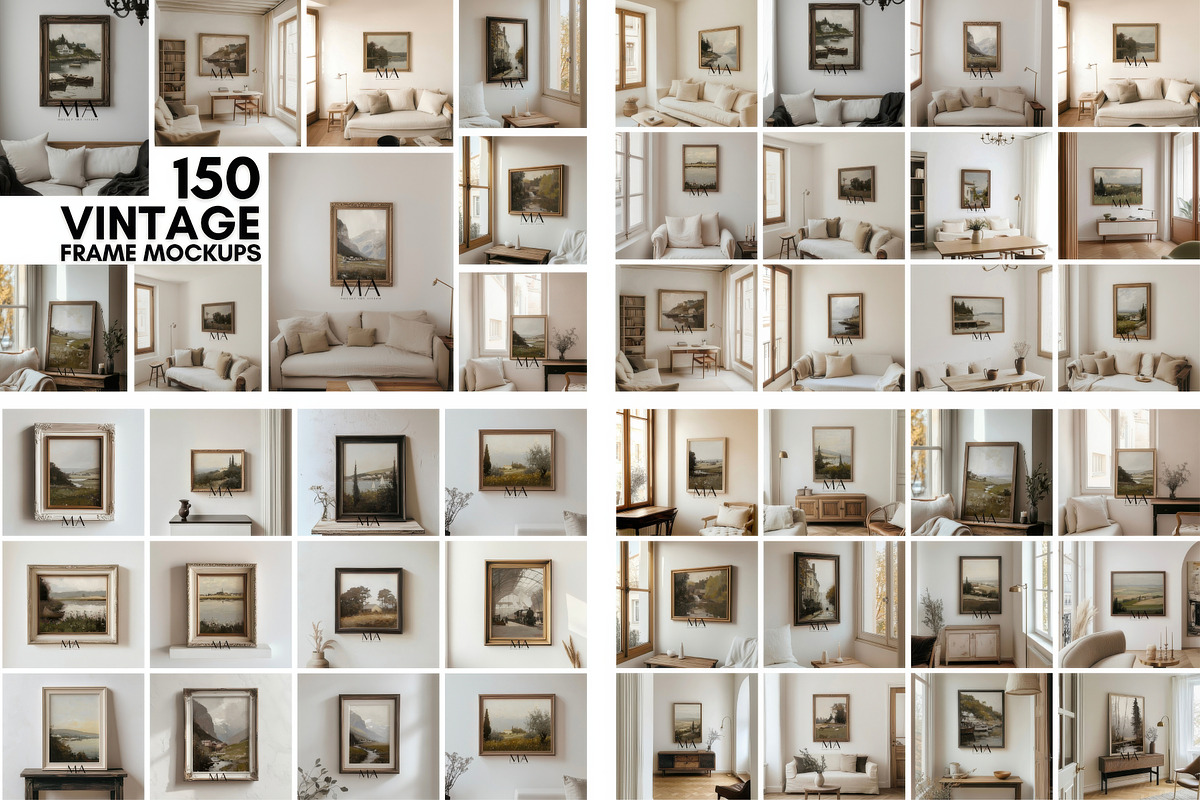Mega Interior Frame Mockup Pack, a Household Mockup by Mockup Art Atelier (Photo 40 of 60)