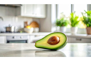 Sliced avocado with seed on kitchen, a Food & Drink Photo by Igor Tichonow