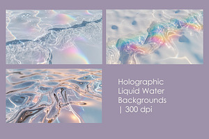 Holographic Liquid Water Backgrounds, a Decorative Illustration by StockVerse Creative