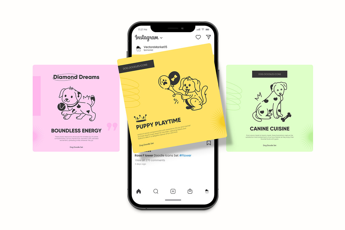 Dog Doodle Icons, a Solid Icon by Prosymbols (Photo 3 of 8)