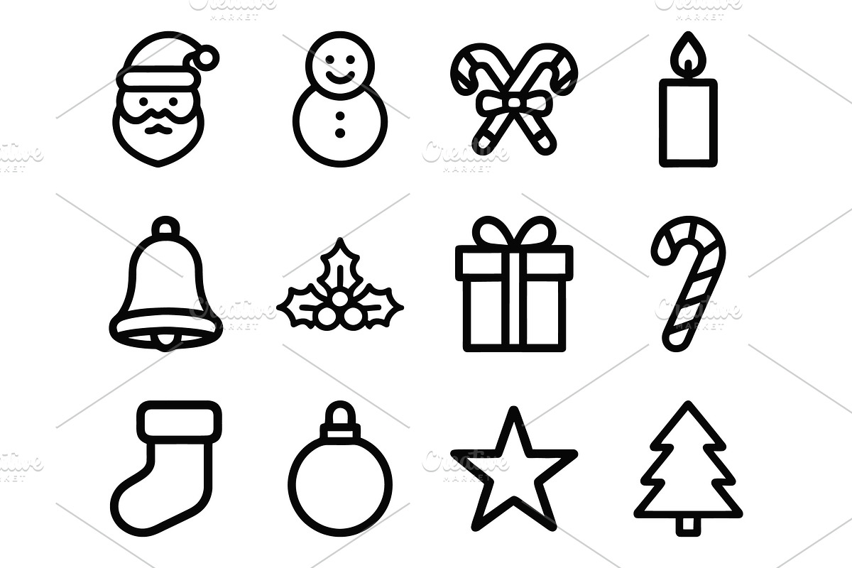 Christmas Icons Vector, an Outline Icon by Vectorium Studio (Photo 2 of 2)