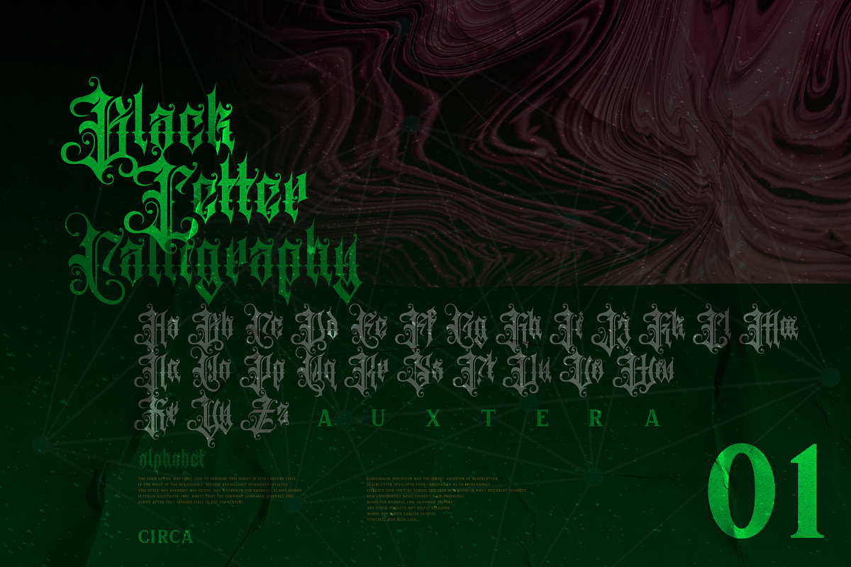 Auxtera Circa, a Blackletter Font by ilhamtaro (Photo 6 of 10)