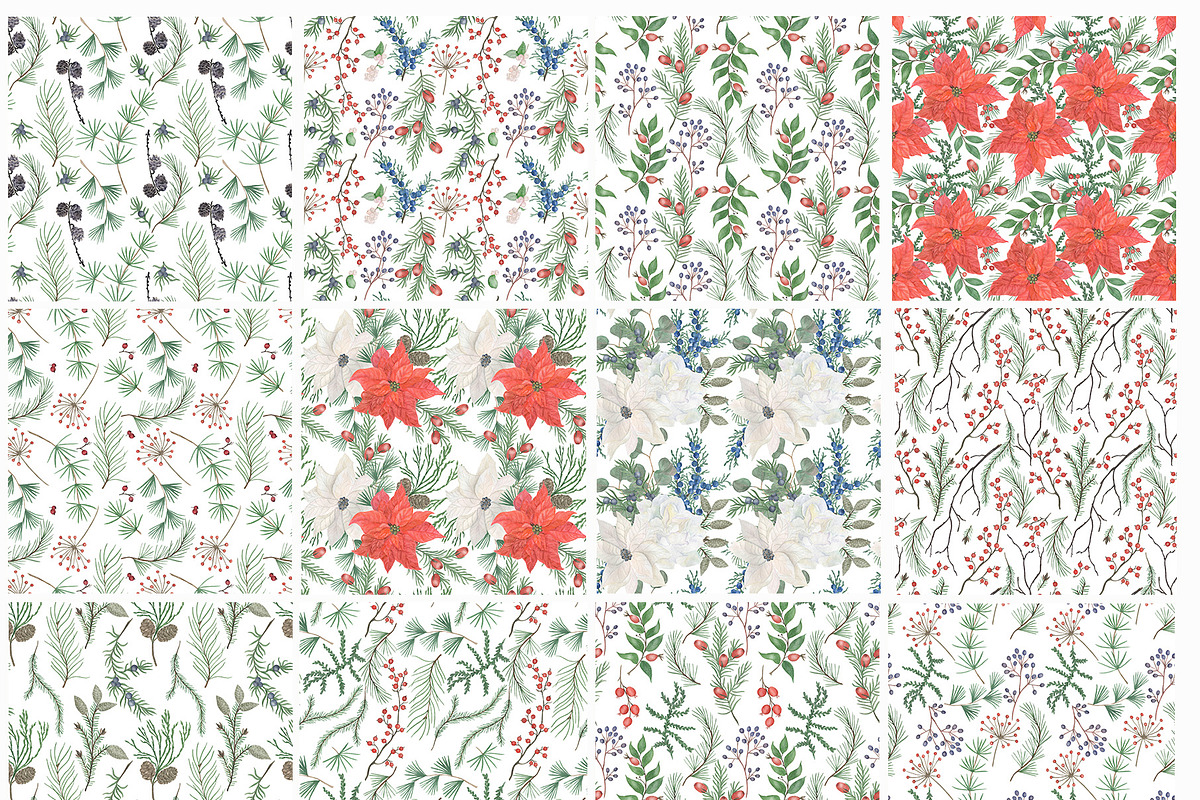 Coniferous patterns collection, a Pattern Graphic by ramika (Photo 2 of 2)