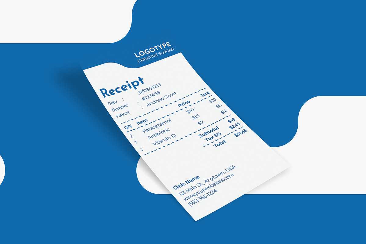 Health Clinic Receipt, a Design Template by VUNIRA (Photo 2 of 3)