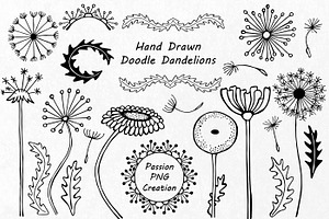 Hand Drawn Doodle Dandelions