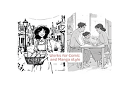 Comic Ink Essential Brushes, a Brush Add-On by nikiartcorner (Thumbnail 6 of 8)