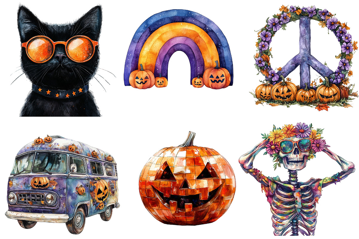 Groovy Halloween Clipart, an Illustration by Designworld (Photo 5 of 6)