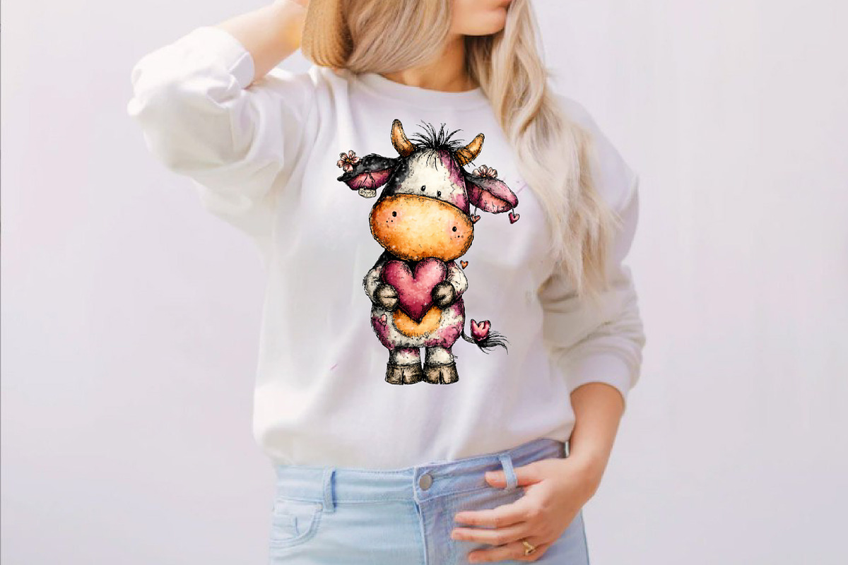 Whimsical Valentine Cow Clipart, an Illustration by SVGArt (Photo 5 of 8)