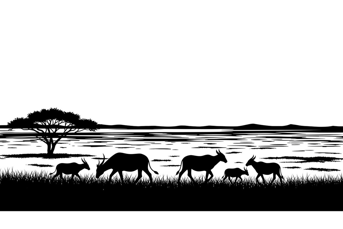 Abstract Savanna Scenery Silhouette, a Graphic by Artivon (Photo 10 of 13)
