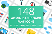 148 Admin Dashboard Flat Icons, an Outline Icon by IconBunny (Thumbnail 1 of 6)