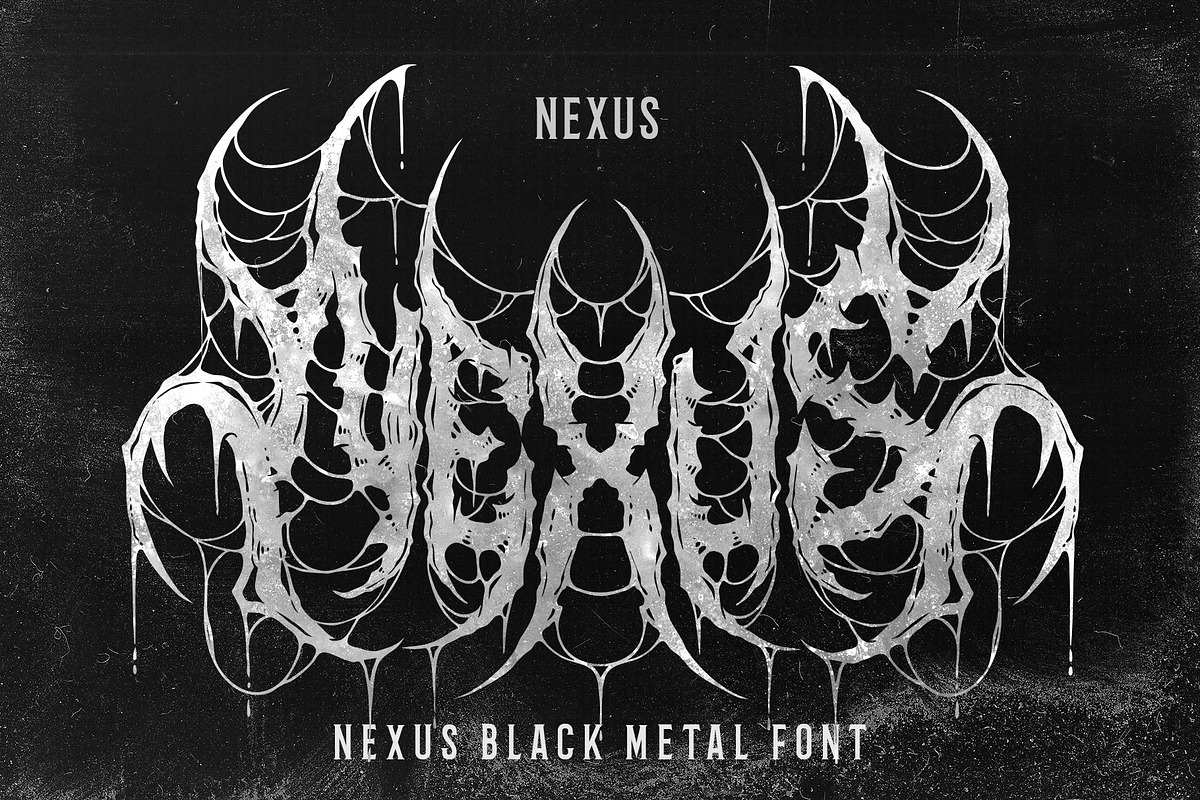 Nexus Blackmetal Font, a Blackletter Font by Blackmetalfont (Photo 1 of 6)