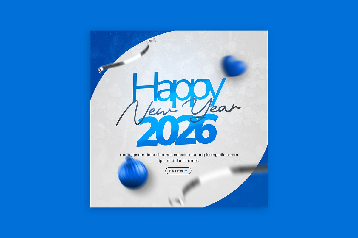Happy New Year Post Template, a Social Media Template by Saman Osama (Photo 1 of 3)