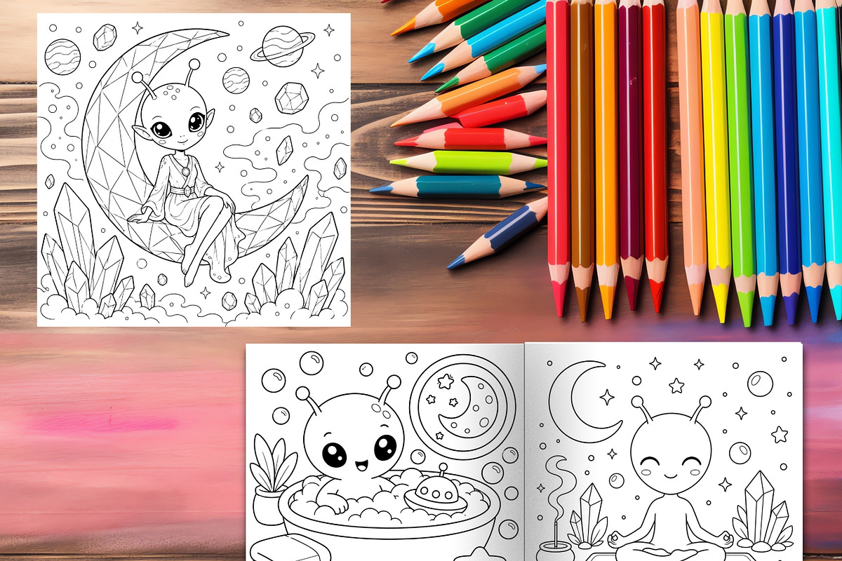 79 Printable Alien Coloring Pages, a Brochure Template by LA Design (Photo 9 of 10)