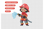 Watercolor Firefighter Clipart, an Illustration by TatiMockup (Thumbnail 5 of 5)