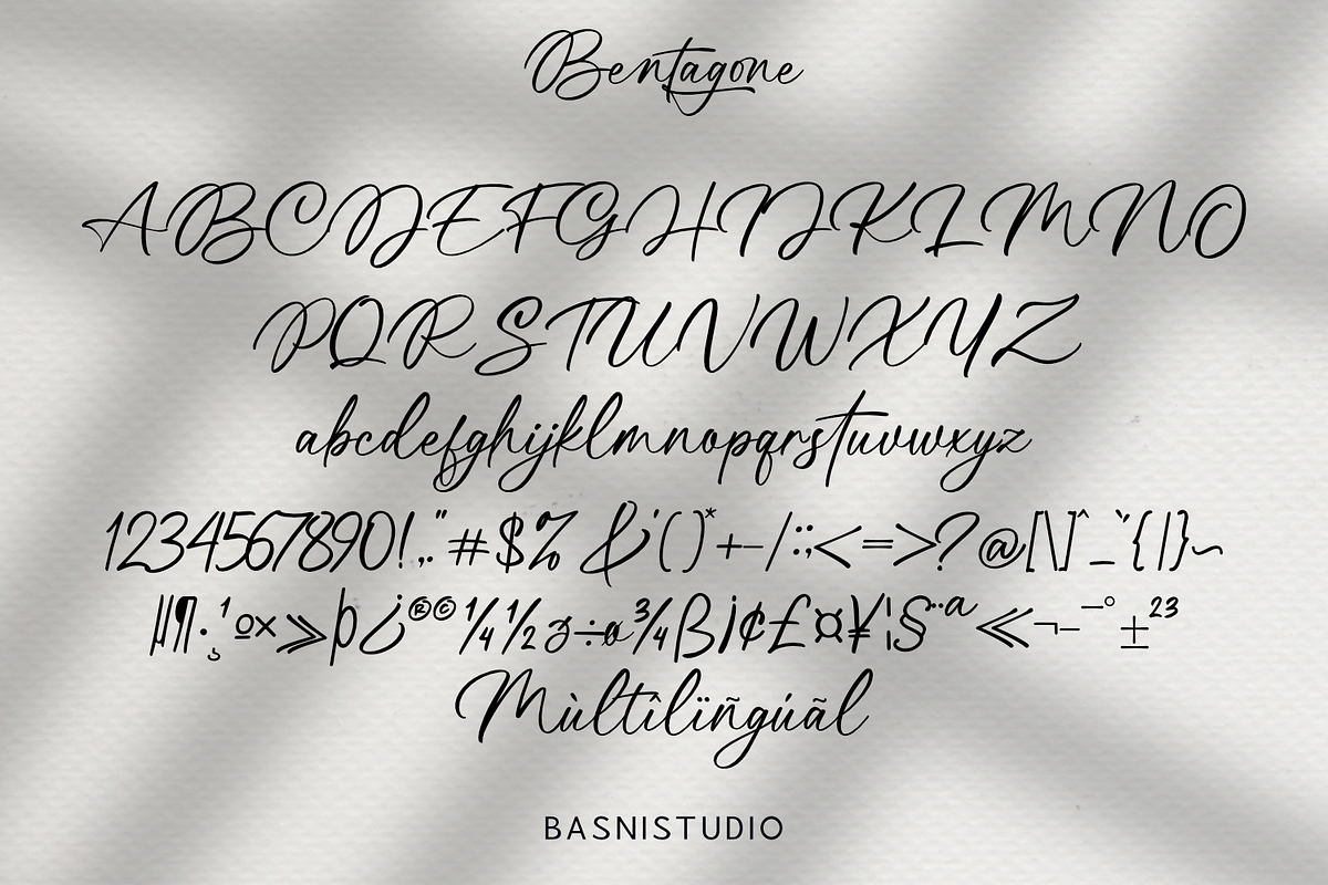 Bentagon Realistic Handwriting font, a Handwritten Font by Basnistudio (Photo 8 of 9)