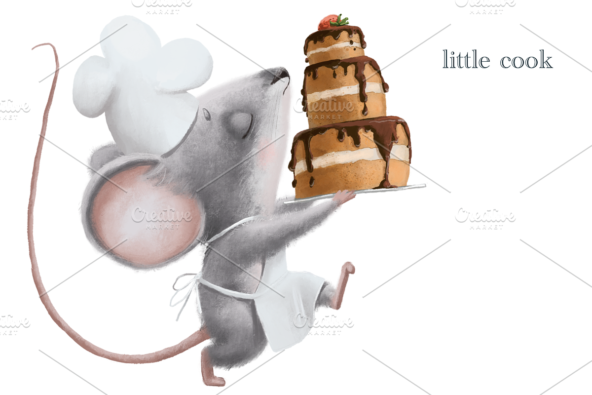 Cooking Clipart Mouse Chef, an Animal Illustration by sheincar (Photo 4 of 5)