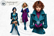 Modern Winter girls cliparts, a Seasonal Illustration by ThatsDesignArt (Thumbnail 15 of 18)