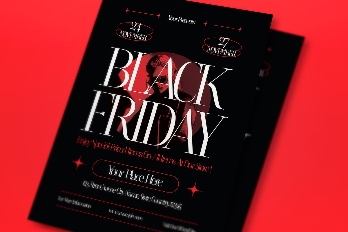 Gothic Style Black Friday Flyer Set, a Flyer Template by graphicook
